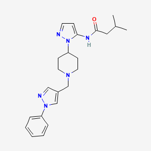 molecular formula C23H30N6O B5047956 3-methyl-N-(1-{1-[(1-phenyl-1H-pyrazol-4-yl)methyl]-4-piperidinyl}-1H-pyrazol-5-yl)butanamide 