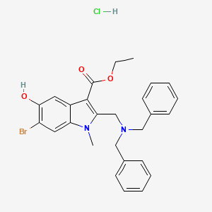 Ethyl 6-bromo-2-[(dibenzylamino)methyl]-5-hydroxy-1-methylindole-3-carboxylate;hydrochloride