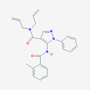 molecular formula C24H24N4O2 B504797 N,N-diallyl-5-[(2-methylbenzoyl)amino]-1-phenyl-1H-pyrazole-4-carboxamide 