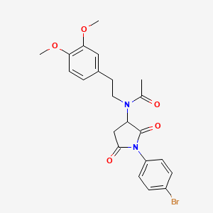 N-[1-(4-bromophenyl)-2,5-dioxopyrrolidin-3-yl]-N-[2-(3,4-dimethoxyphenyl)ethyl]acetamide