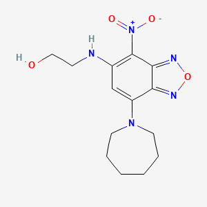 molecular formula C14H19N5O4 B5047978 2-{[7-(1-azepanyl)-4-nitro-2,1,3-benzoxadiazol-5-yl]amino}ethanol 