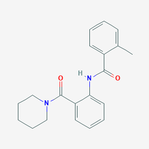 molecular formula C20H22N2O2 B504799 2-Methyl-N-[2-(piperidine-1-carbonyl)-phenyl]-benzamide 