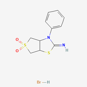 5,5-Dioxo-3-phenyl-3a,4,6,6a-tetrahydrothieno[3,4-d][1,3]thiazol-2-imine;hydrobromide