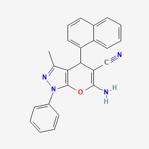 6-Amino-3-methyl-4-(naphthalen-1-yl)-1-phenyl-1,4-dihydropyrano[2,3-c]pyrazole-5-carbonitrile