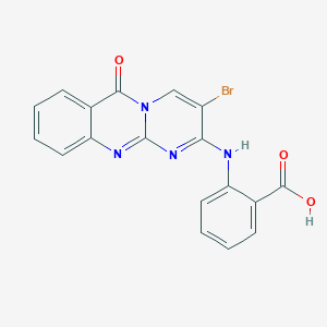 2-[(3-Bromo-6-oxopyrimido[2,1-b]quinazolin-2-yl)amino]benzoic acid