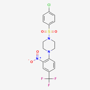 1-[(4-chlorophenyl)sulfonyl]-4-[2-nitro-4-(trifluoromethyl)phenyl]piperazine