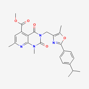 methyl 3-{[2-(4-isopropylphenyl)-5-methyl-1,3-oxazol-4-yl]methyl}-1,7-dimethyl-2,4-dioxo-1,2,3,4-tetrahydropyrido[2,3-d]pyrimidine-5-carboxylate