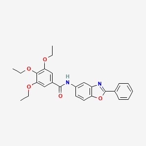 3,4,5-triethoxy-N-(2-phenyl-1,3-benzoxazol-5-yl)benzamide