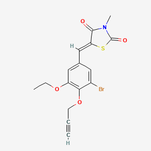 molecular formula C16H14BrNO4S B5048051 5-[3-bromo-5-ethoxy-4-(2-propyn-1-yloxy)benzylidene]-3-methyl-1,3-thiazolidine-2,4-dione 