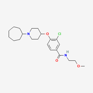 molecular formula C22H33ClN2O3 B5048053 3-chloro-4-[(1-cycloheptyl-4-piperidinyl)oxy]-N-(2-methoxyethyl)benzamide 