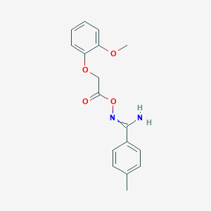 molecular formula C17H18N2O4 B504809 [[Amino-(4-methylphenyl)methylidene]amino] 2-(2-methoxyphenoxy)acetate 