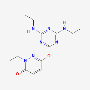 molecular formula C13H19N7O2 B5048113 6-{[4,6-bis(ethylamino)-1,3,5-triazin-2-yl]oxy}-2-ethyl-3(2H)-pyridazinone 