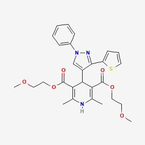 bis(2-methoxyethyl) 2,6-dimethyl-4-[1-phenyl-3-(2-thienyl)-1H-pyrazol-4-yl]-1,4-dihydro-3,5-pyridinedicarboxylate