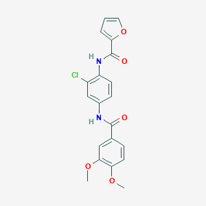 molecular formula C20H17ClN2O5 B504814 N-{2-chloro-4-[(3,4-dimethoxybenzoyl)amino]phenyl}-2-furamide 