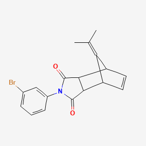 molecular formula C18H16BrNO2 B5048151 4-(3-bromophenyl)-10-(1-methylethylidene)-4-azatricyclo[5.2.1.0~2,6~]dec-8-ene-3,5-dione 