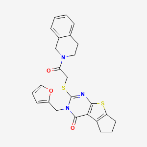 2-{[2-(3,4-dihydro-2(1H)-isoquinolinyl)-2-oxoethyl]thio}-3-(2-furylmethyl)-3,5,6,7-tetrahydro-4H-cyclopenta[4,5]thieno[2,3-d]pyrimidin-4-one