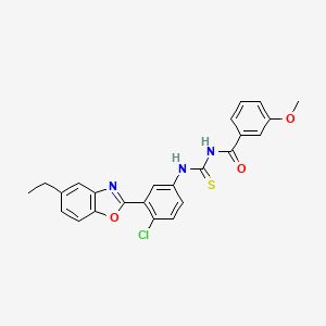 molecular formula C24H20ClN3O3S B5048175 N-({[4-chloro-3-(5-ethyl-1,3-benzoxazol-2-yl)phenyl]amino}carbonothioyl)-3-methoxybenzamide 