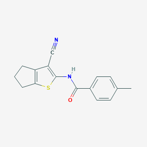 molecular formula C16H14N2OS B504823 N-(3-cyano-5,6-dihydro-4H-cyclopenta[b]thiophen-2-yl)-4-methylbenzamide CAS No. 312917-48-9