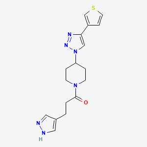 3-(1H-pyrazol-4-yl)-1-[4-(4-thiophen-3-yltriazol-1-yl)piperidin-1-yl]propan-1-one