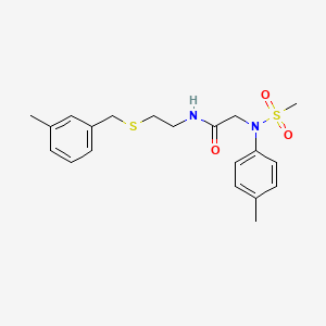 molecular formula C20H26N2O3S2 B5048266 N~1~-{2-[(3-methylbenzyl)thio]ethyl}-N~2~-(4-methylphenyl)-N~2~-(methylsulfonyl)glycinamide 