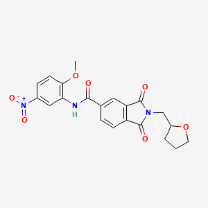 molecular formula C21H19N3O7 B5048290 N-(2-methoxy-5-nitrophenyl)-1,3-dioxo-2-(tetrahydrofuran-2-ylmethyl)-2,3-dihydro-1H-isoindole-5-carboxamide 