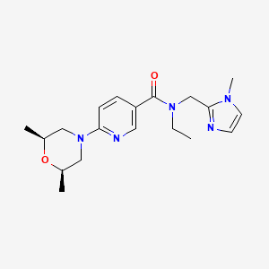 molecular formula C19H27N5O2 B5048296 6-[(2R*,6S*)-2,6-dimethyl-4-morpholinyl]-N-ethyl-N-[(1-methyl-1H-imidazol-2-yl)methyl]nicotinamide 