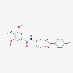 molecular formula C23H19FN2O5 B504830 N-[2-(4-fluorophenyl)-1,3-benzoxazol-5-yl]-3,4,5-trimethoxybenzamide 