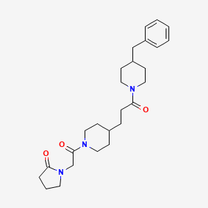 1-(2-{4-[3-(4-benzyl-1-piperidinyl)-3-oxopropyl]-1-piperidinyl}-2-oxoethyl)-2-pyrrolidinone
