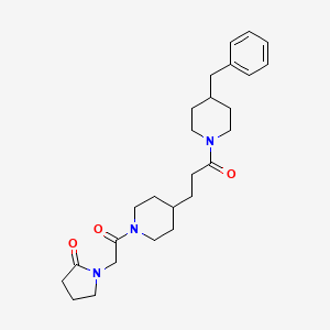 molecular formula C26H37N3O3 B5048306 1-(2-{4-[3-(4-benzyl-1-piperidinyl)-3-oxopropyl]-1-piperidinyl}-2-oxoethyl)-2-pyrrolidinone 