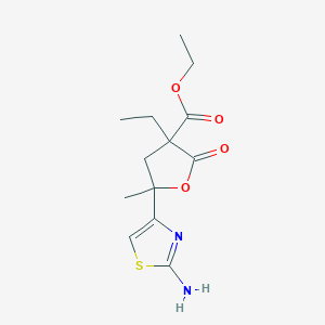 ethyl 5-(2-amino-1,3-thiazol-4-yl)-3-ethyl-5-methyl-2-oxotetrahydro-3-furancarboxylate