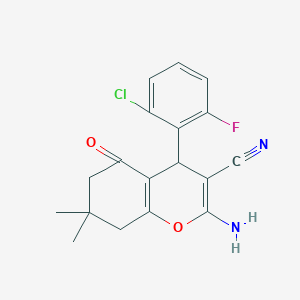 2-amino-4-(2-chloro-6-fluorophenyl)-7,7-dimethyl-5-oxo-5,6,7,8-tetrahydro-4H-chromene-3-carbonitrile