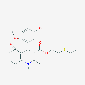 2-(Ethylsulfanyl)ethyl 4-(2,5-dimethoxyphenyl)-2-methyl-5-oxo-1,4,5,6,7,8-hexahydroquinoline-3-carboxylate