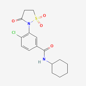 4-chloro-N-cyclohexyl-3-(1,1-dioxido-3-oxo-2-isothiazolidinyl)benzamide