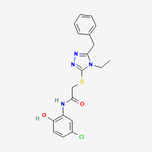 2-[(5-benzyl-4-ethyl-4H-1,2,4-triazol-3-yl)thio]-N-(5-chloro-2-hydroxyphenyl)acetamide