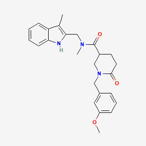 molecular formula C25H29N3O3 B5048351 1-(3-methoxybenzyl)-N-methyl-N-[(3-methyl-1H-indol-2-yl)methyl]-6-oxo-3-piperidinecarboxamide 