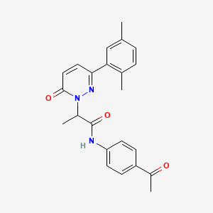 molecular formula C23H23N3O3 B5048361 N-(4-acetylphenyl)-2-[3-(2,5-dimethylphenyl)-6-oxo-1(6H)-pyridazinyl]propanamide 