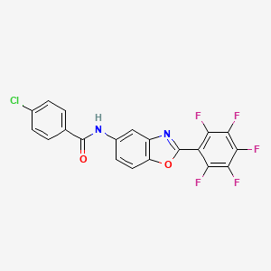 4-chloro-N-[2-(pentafluorophenyl)-1,3-benzoxazol-5-yl]benzamide