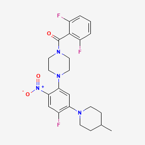 1-(2,6-difluorobenzoyl)-4-[4-fluoro-5-(4-methyl-1-piperidinyl)-2-nitrophenyl]piperazine