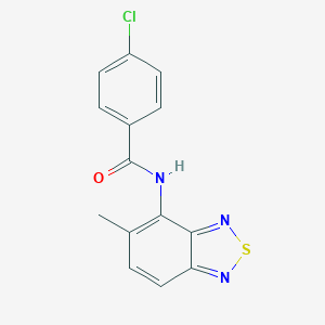 molecular formula C14H10ClN3OS B504839 4-chloro-N-(5-methyl-2,1,3-benzothiadiazol-4-yl)benzamide 
