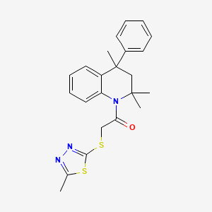 molecular formula C23H25N3OS2 B5048392 2,2,4-trimethyl-1-{[(5-methyl-1,3,4-thiadiazol-2-yl)thio]acetyl}-4-phenyl-1,2,3,4-tetrahydroquinoline 