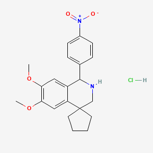 6',7'-dimethoxy-1'-(4-nitrophenyl)-2',3'-dihydro-1'H-spiro[cyclopentane-1,4'-isoquinoline] hydrochloride