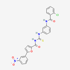 molecular formula C25H17ClN4O5S B5048414 N-[({3-[(2-chlorobenzoyl)amino]phenyl}amino)carbonothioyl]-5-(3-nitrophenyl)-2-furamide 