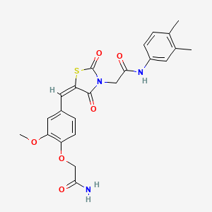 2-{5-[4-(2-amino-2-oxoethoxy)-3-methoxybenzylidene]-2,4-dioxo-1,3-thiazolidin-3-yl}-N-(3,4-dimethylphenyl)acetamide