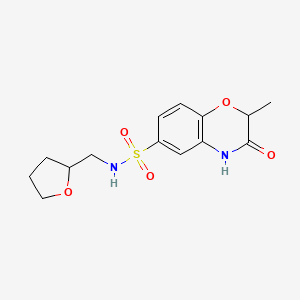 2-methyl-3-oxo-N-(tetrahydro-2-furanylmethyl)-3,4-dihydro-2H-1,4-benzoxazine-6-sulfonamide