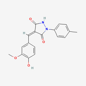 4-(4-hydroxy-3-methoxybenzylidene)-1-(4-methylphenyl)-3,5-pyrazolidinedione