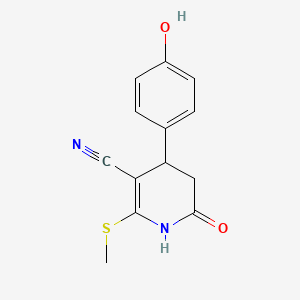 molecular formula C13H12N2O2S B5048433 4-(4-hydroxyphenyl)-2-(methylthio)-6-oxo-1,4,5,6-tetrahydro-3-pyridinecarbonitrile 