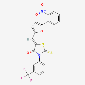 5-{[5-(2-nitrophenyl)-2-furyl]methylene}-2-thioxo-3-[3-(trifluoromethyl)phenyl]-1,3-thiazolidin-4-one