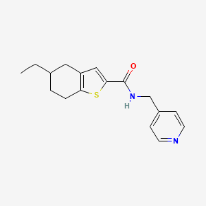 molecular formula C17H20N2OS B5048480 5-ethyl-N-(4-pyridinylmethyl)-4,5,6,7-tetrahydro-1-benzothiophene-2-carboxamide 