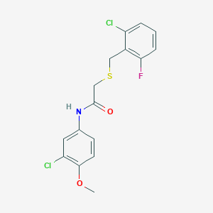 2-[(2-chloro-6-fluorobenzyl)thio]-N-(3-chloro-4-methoxyphenyl)acetamide