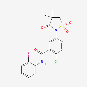 2-chloro-5-(4,4-dimethyl-1,1-dioxido-3-oxo-2-isothiazolidinyl)-N-(2-fluorophenyl)benzamide